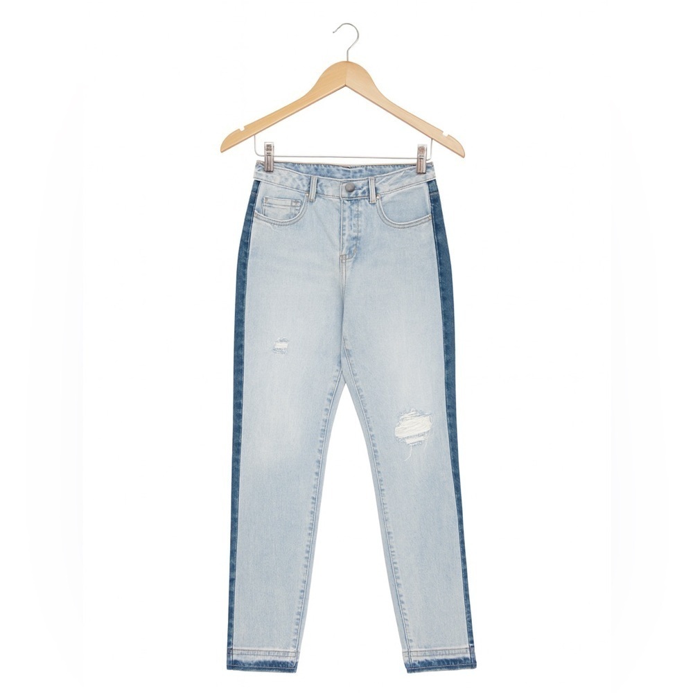 INC Women's size 4 acid-washed high rise skinny jeans Frayed bottoms #DenimJeans